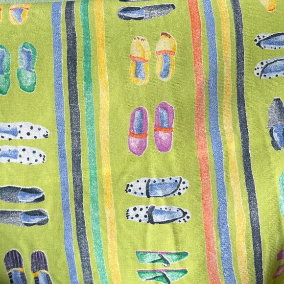 Vintage Novelty Shoe Print Button Up Blouse Oversized Top Hawaiian Shirt 90s Y2K - Picture 6 of 7